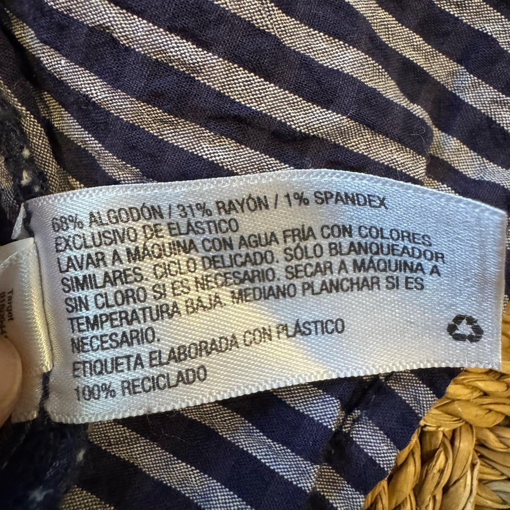 Elegant Navy Striped Women's Dress - Picture 9 of 9